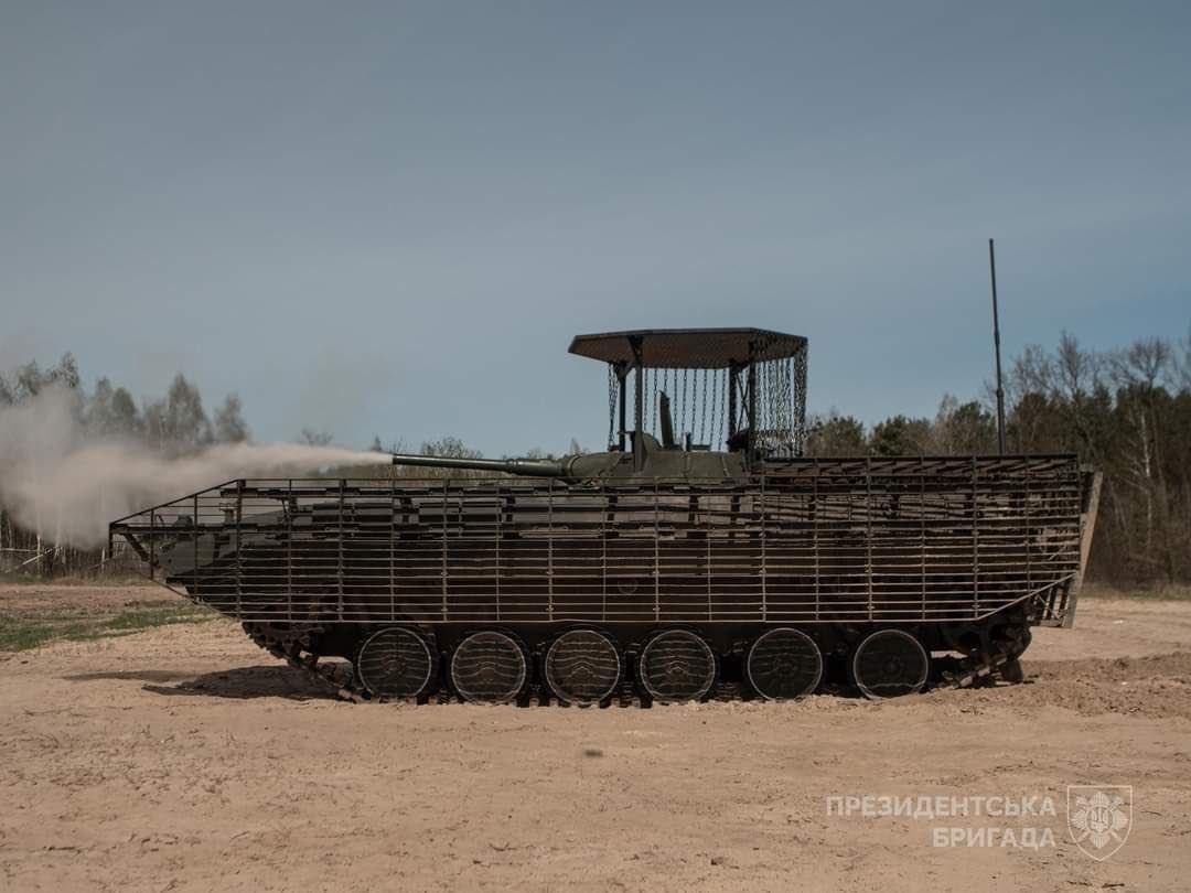 BMP-1 with additional protection in Separate Presidential Brigade