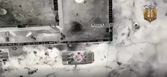 Ukrainian soldiers destroyed enemy BMP. Drone video