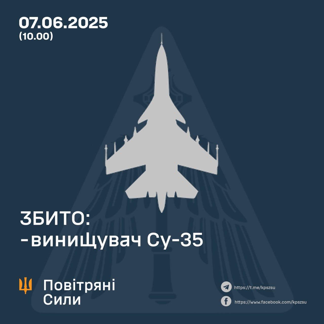 Ukrainian forces shot down Su-35 on the Kursk direction