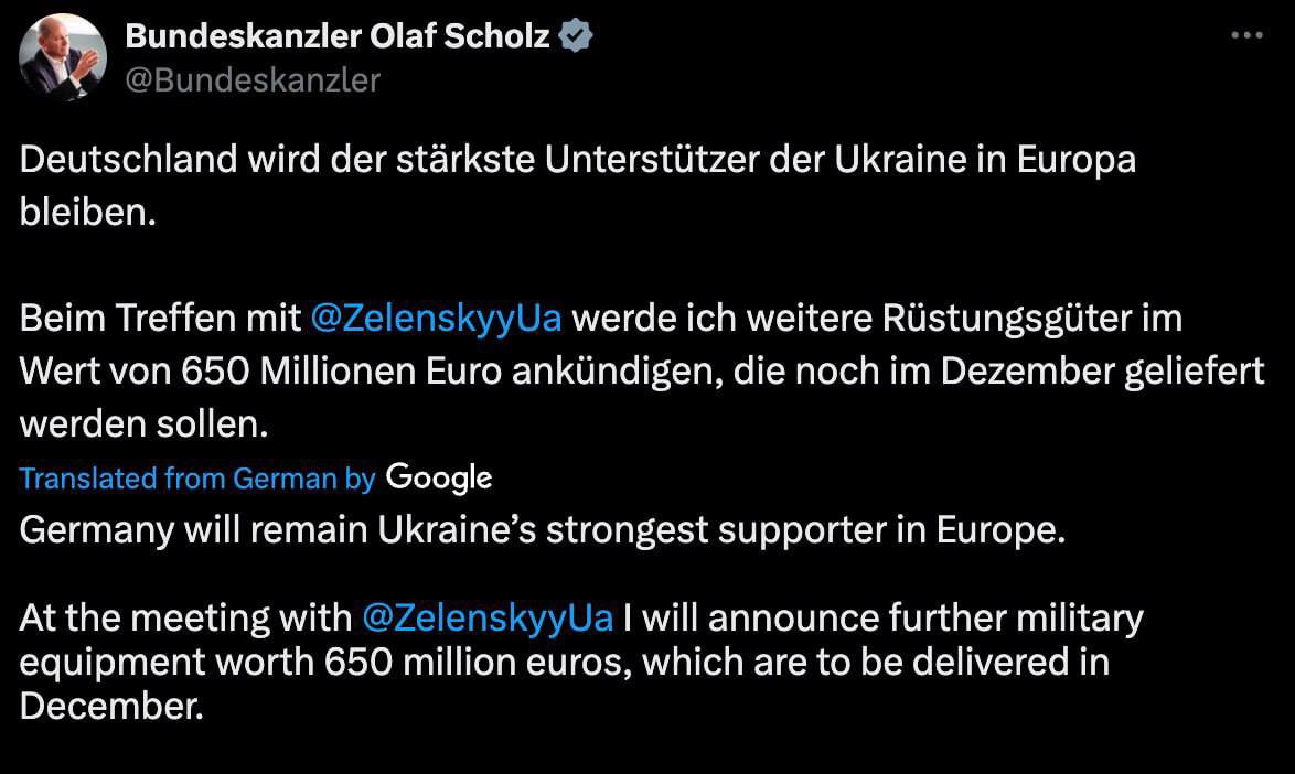 Allemagne fournira 650M€ d’équipement militaire à Kiev