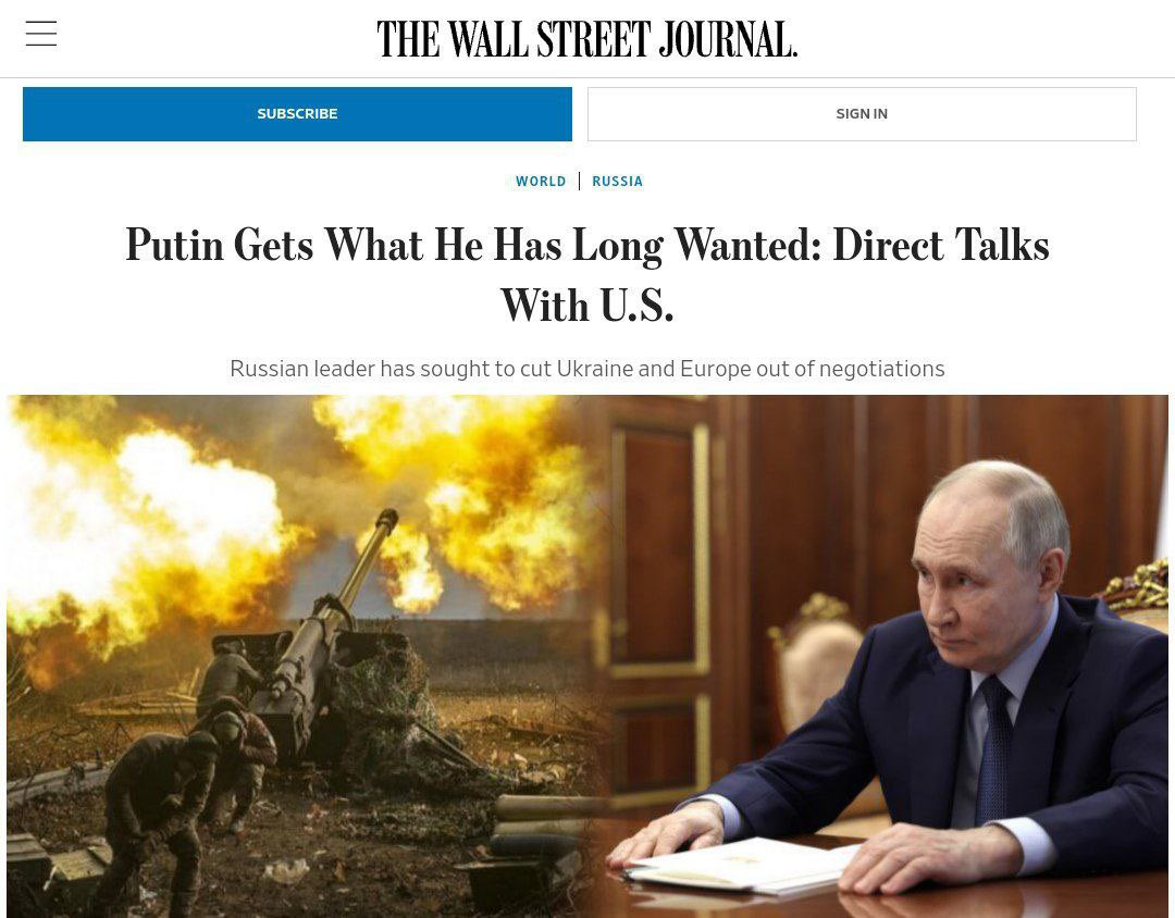Russia to cease fire if US stops aiding Ukraine, WSJ reports