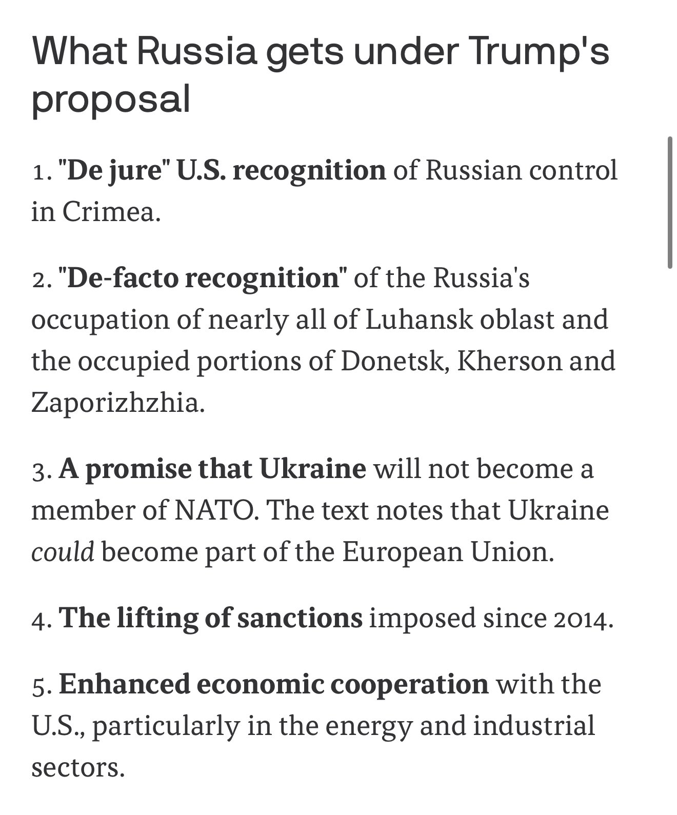 Proposition critiquée pour avantager la Russie