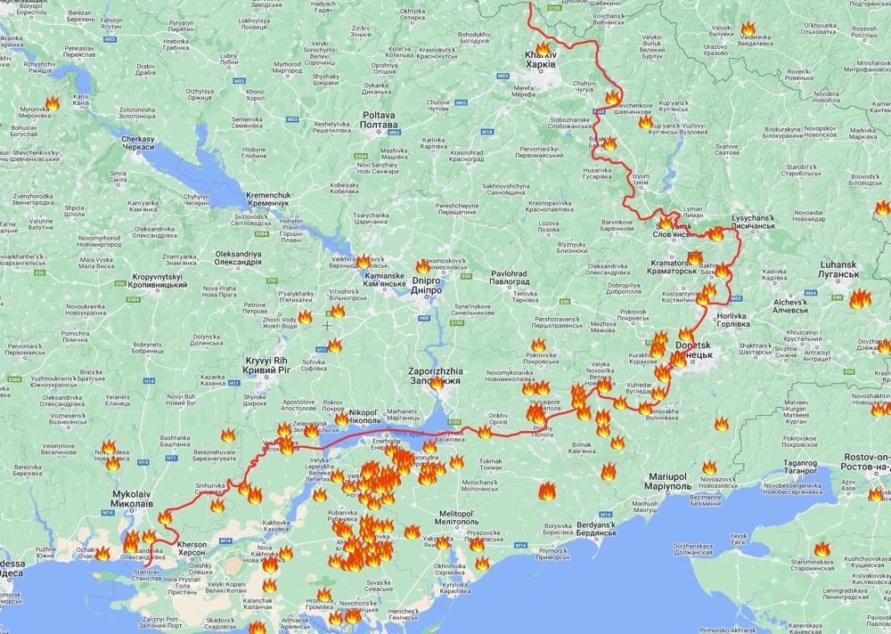 FIRMS detects fire in Melitopol area, likely not combat-related