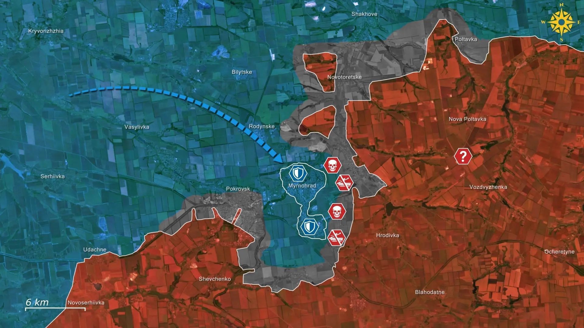 Details on Myrnohrad bombardments and failed assaults