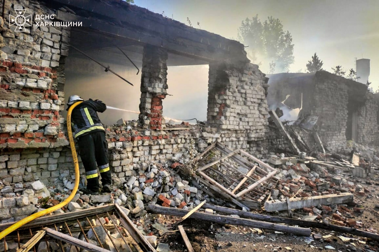 Aftermath of Russian missile strike on Kharkiv and Chuhuiv