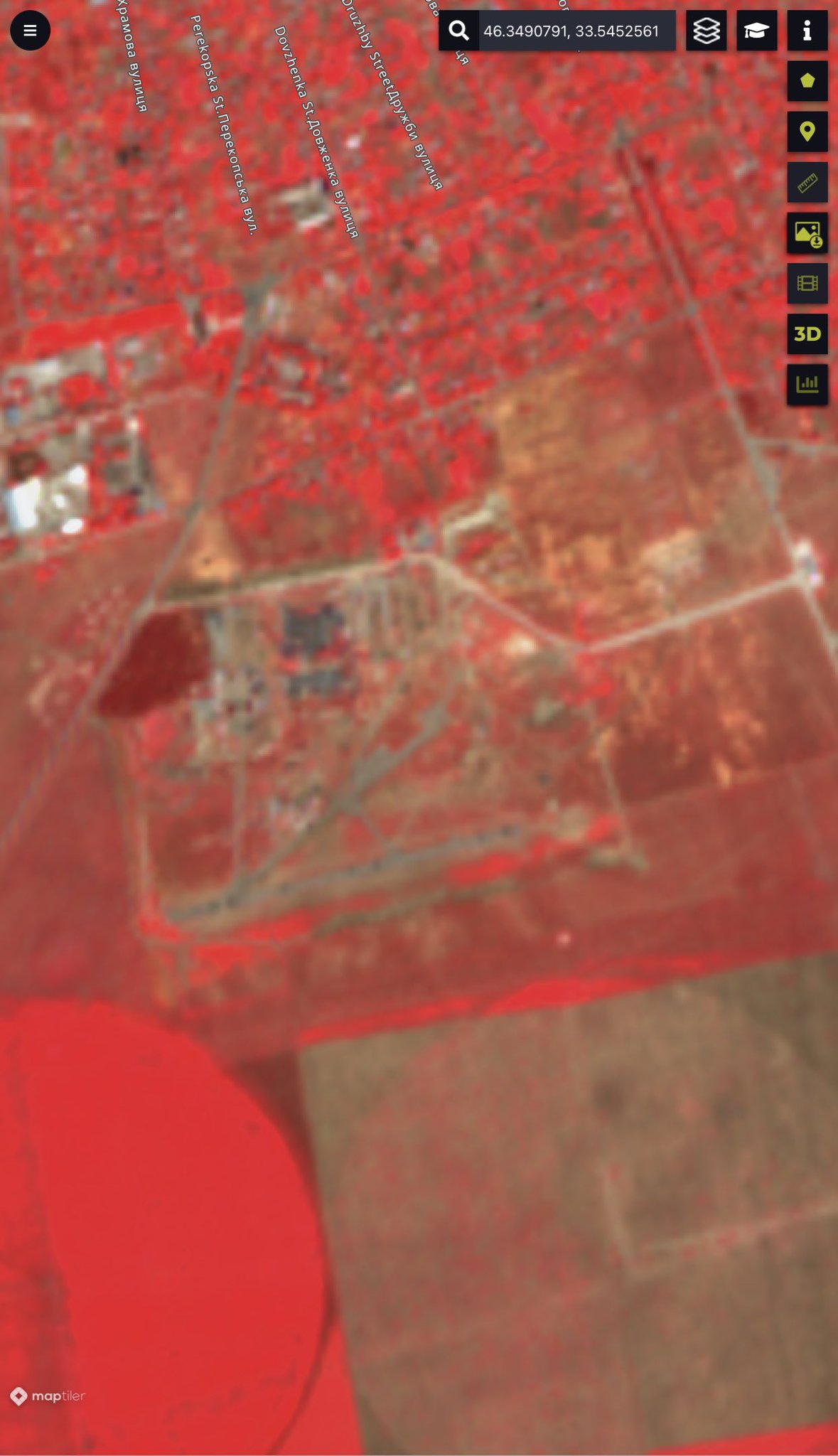 This geolocated Russian base near Chaplynka