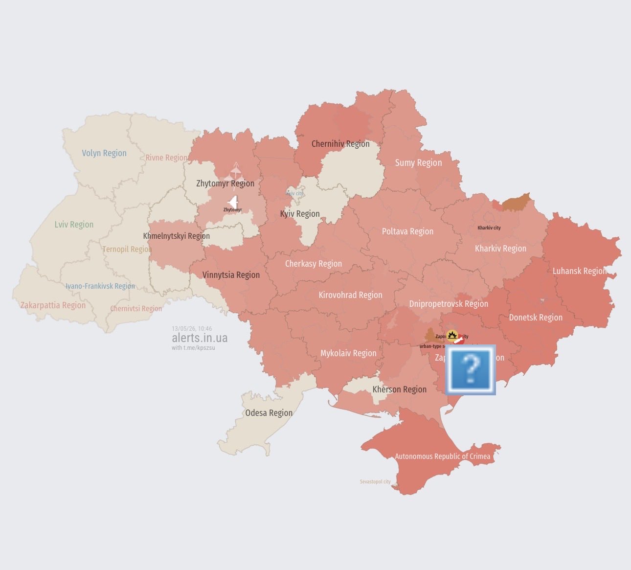Ukraine now. Up to 100 Russian drones detected