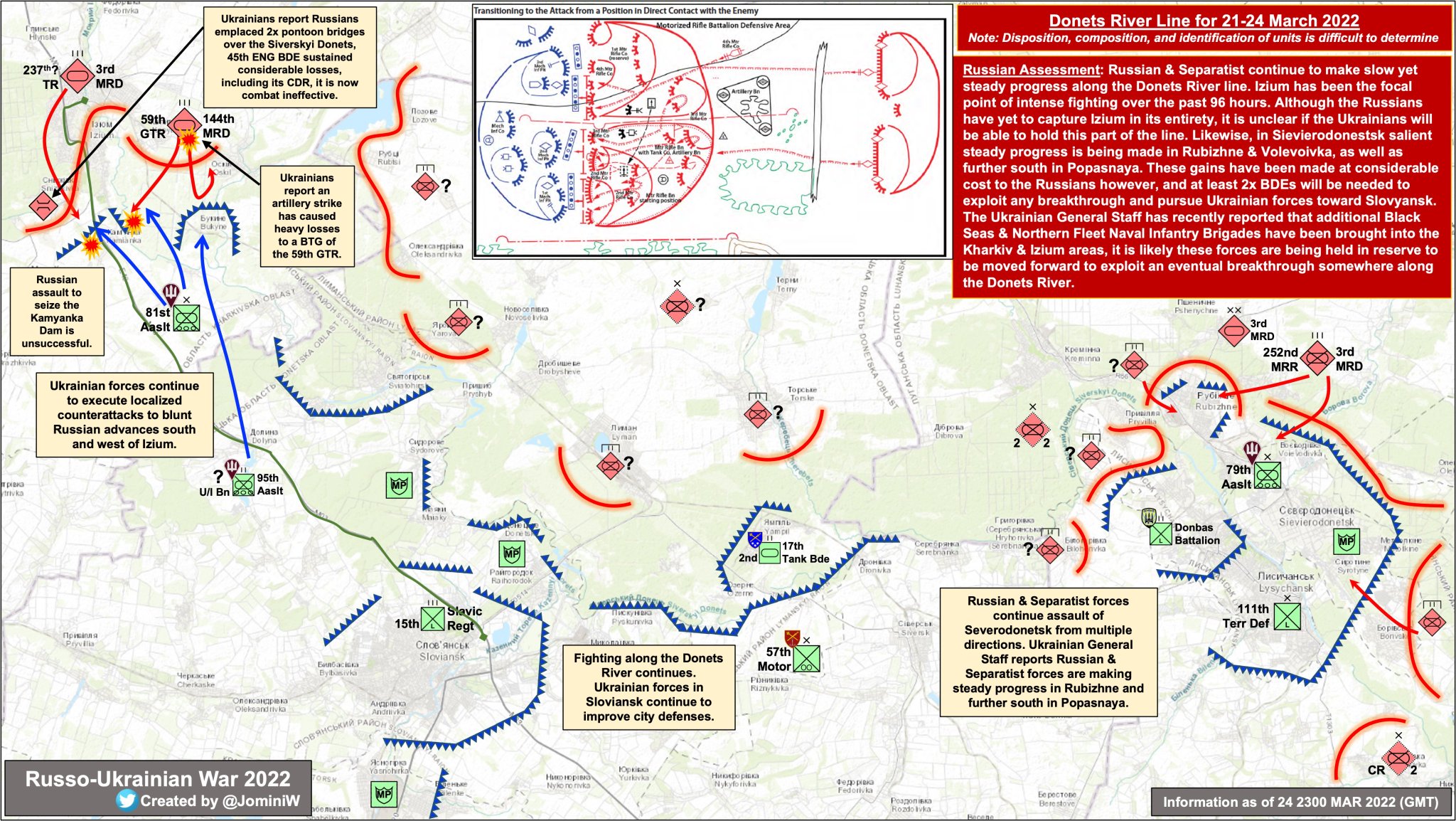 Izium: Intense fighting on the Donets Line