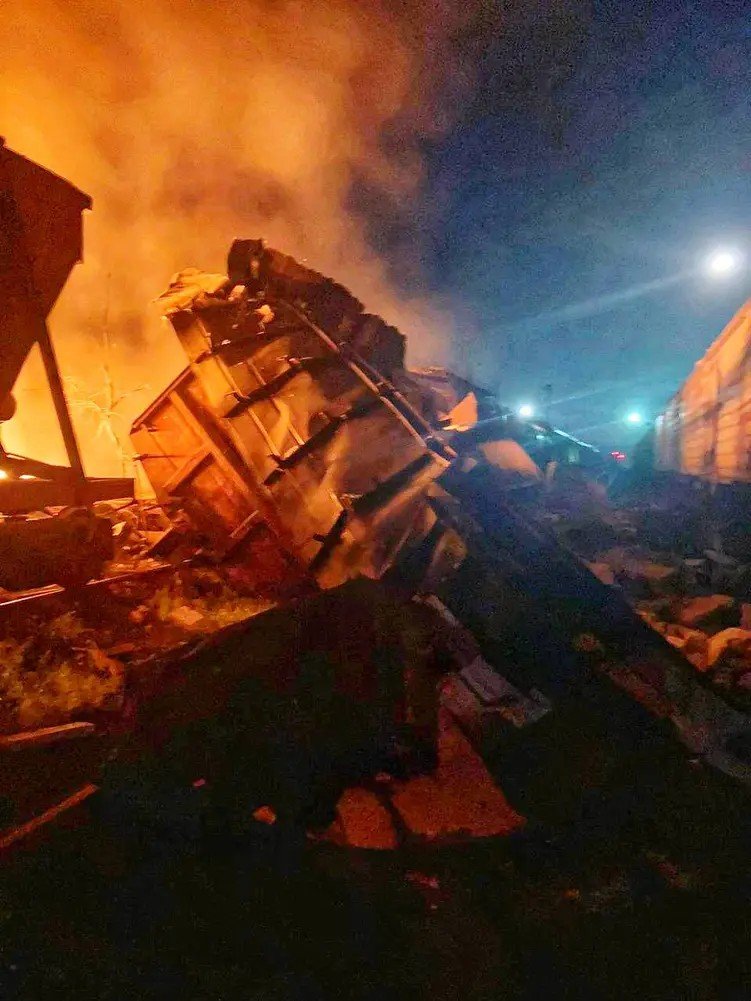 Russian forces strike railway in Kharkiv region