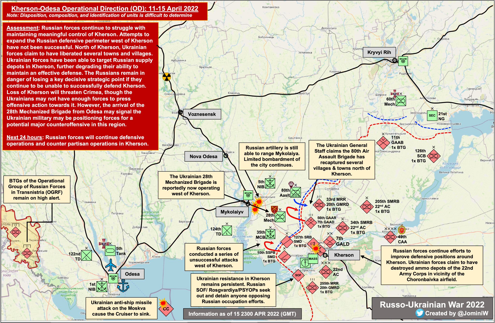 Fighting rages for Oleksandrivka near Kherson