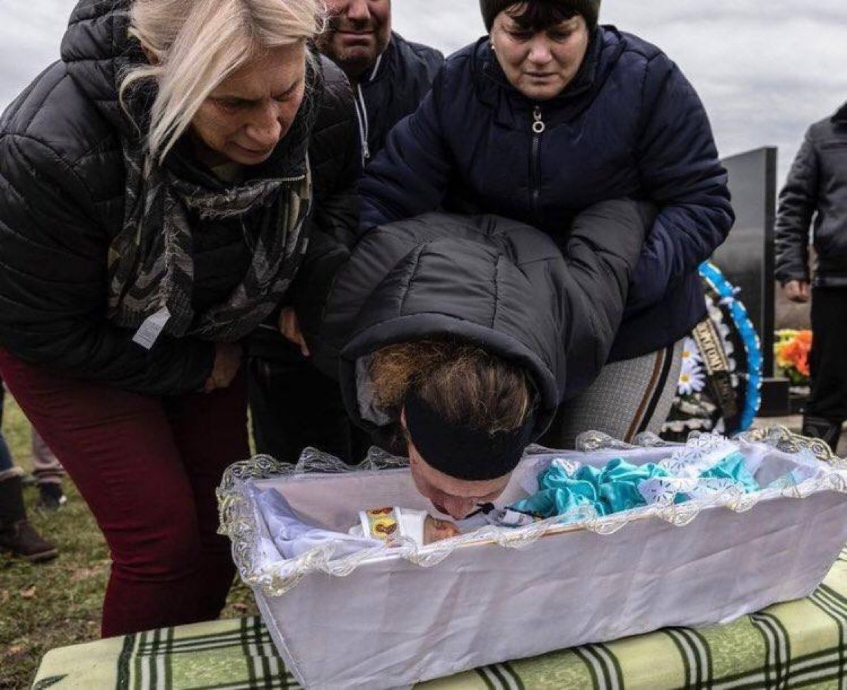 Two-day-old baby boy buried after Russian missile hits maternity ward