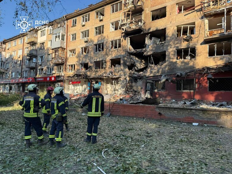 Consequences of a combined strike on Kyiv. Photo report