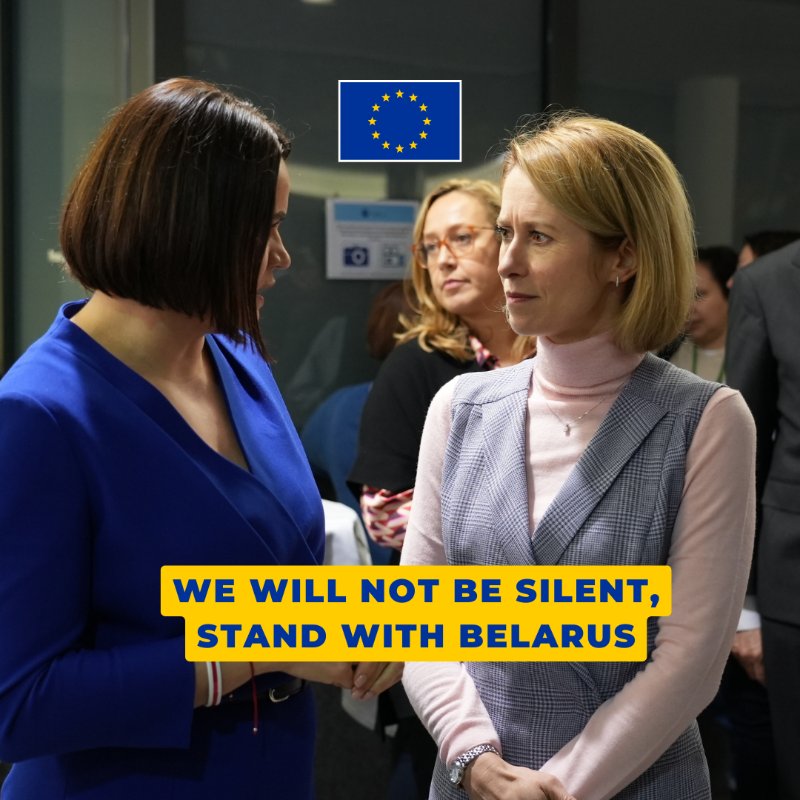 EU supports Belarusian opposition leader Sviatlana Tsikhanouskaya at “Voices from Prison” exhibition