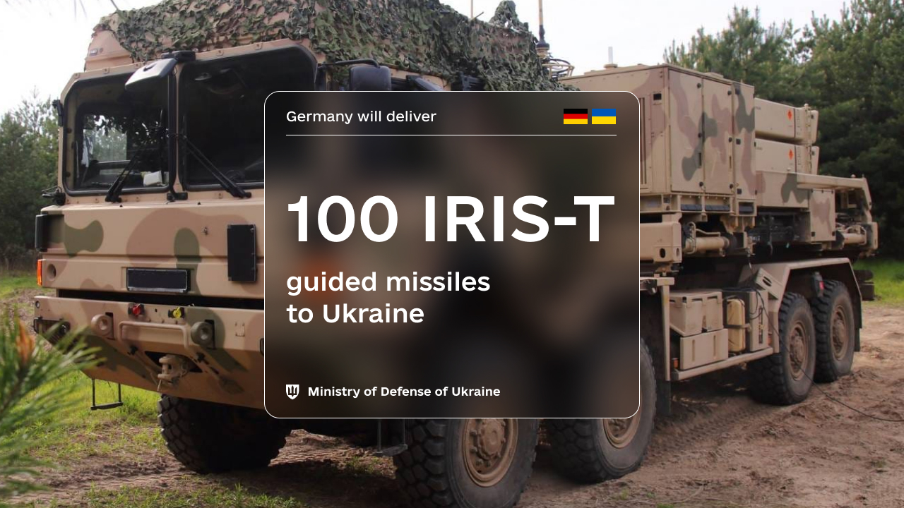 Germany to deliver 100 IRIS-T missiles to Ukraine for air defense