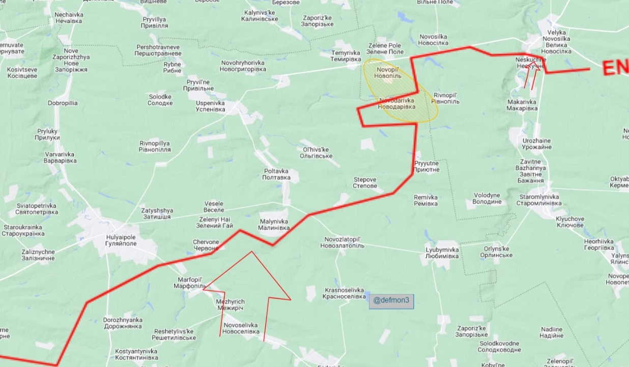 Report on Russian losses near Novopil