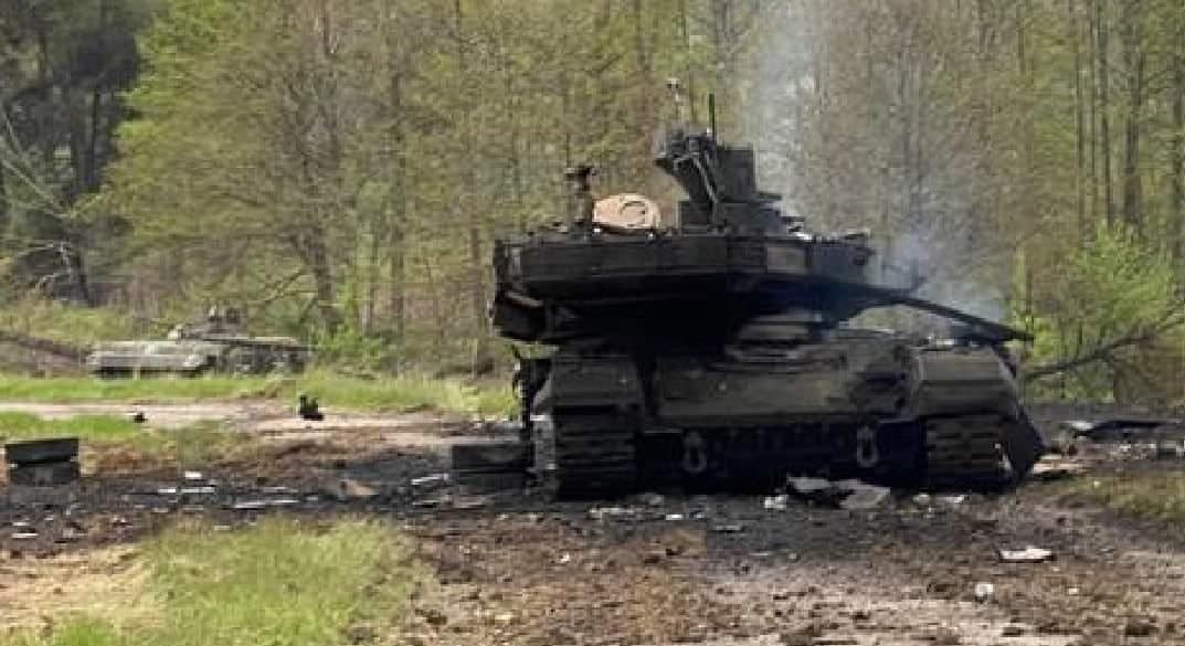 Russian T-90M Tank Destroyed Near Kharkiv