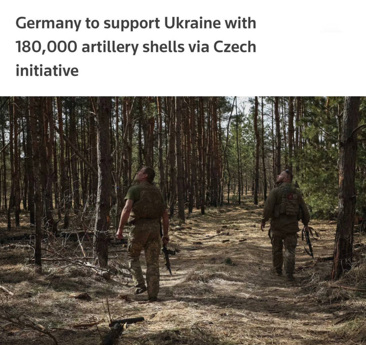 Ukraine receives 180,000 artillery shells from Germany in Czech-led initiative