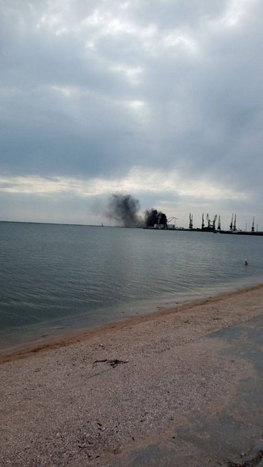 Something seems to have happened at the Russian-occupied port