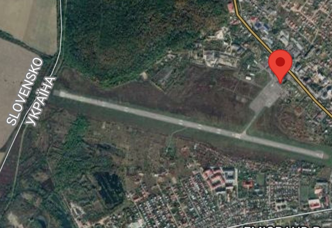 Remarkable proximity of runway to Slovakia, impossible to bomb safely.