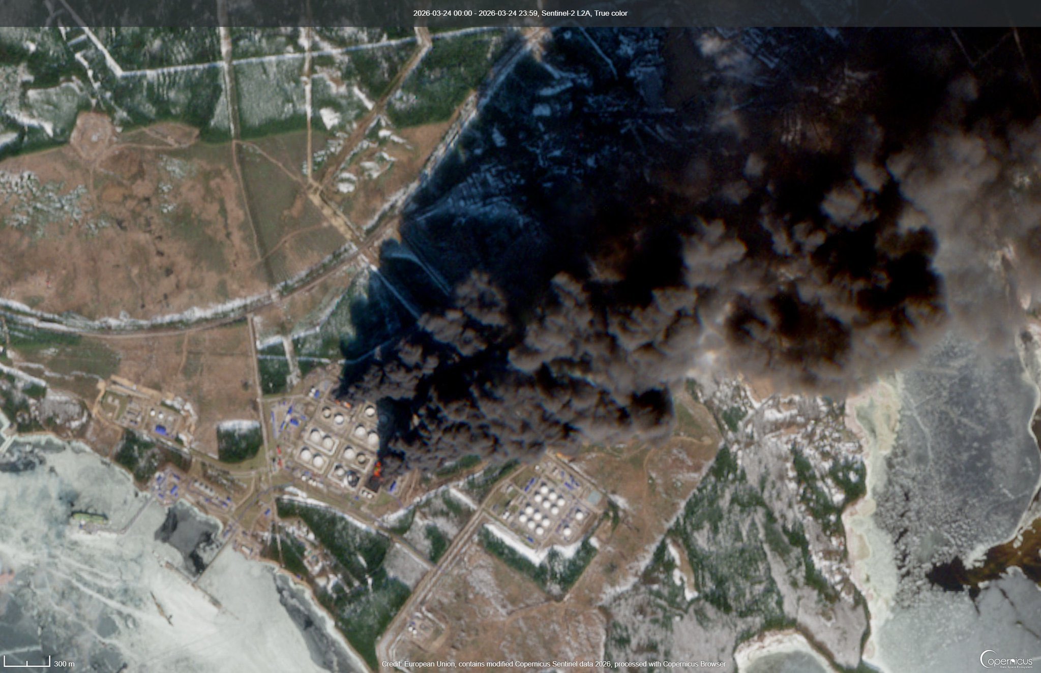 Fires at Primorsk Port in Leningrad Oblast