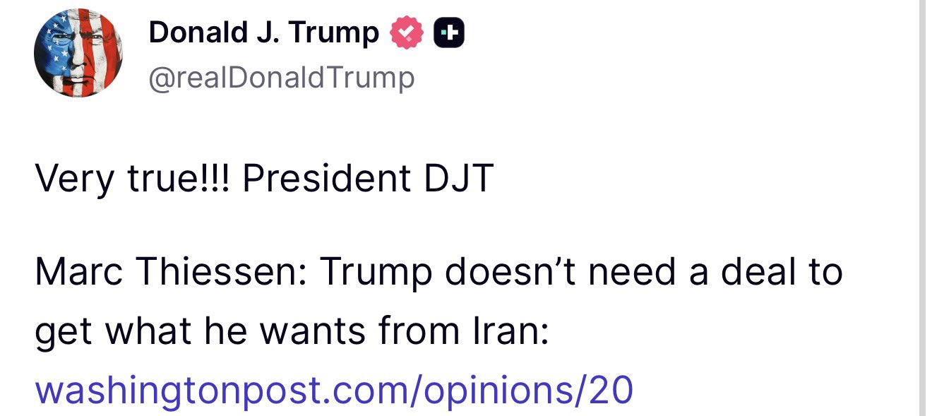 Trump Suggests He May Not Need a Deal With Iran