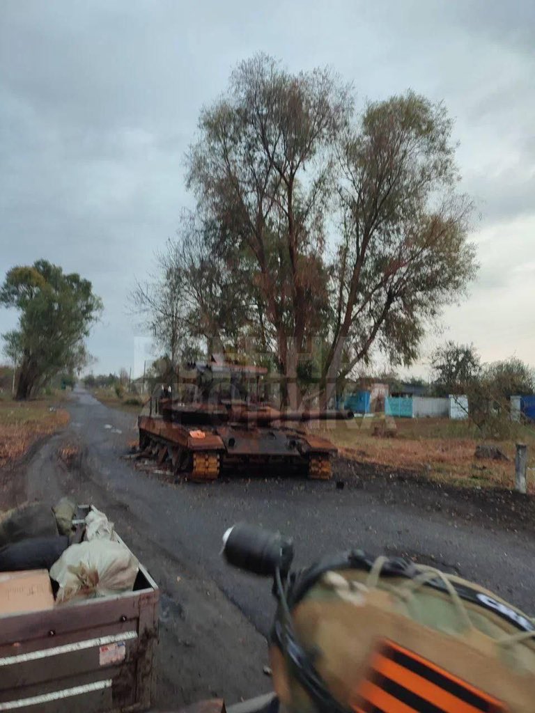 Destroyed Russian T-80BVM (2022 model) in Kursk region