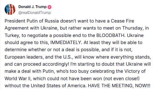 Trump claims Putin rejects Ukraine ceasefire