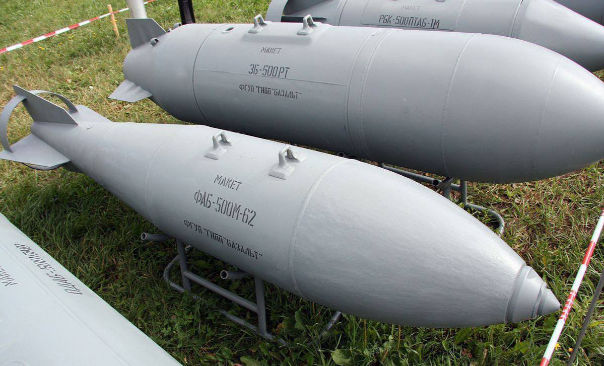Use of a FAB-500 bomb with guidance on Kharkiv