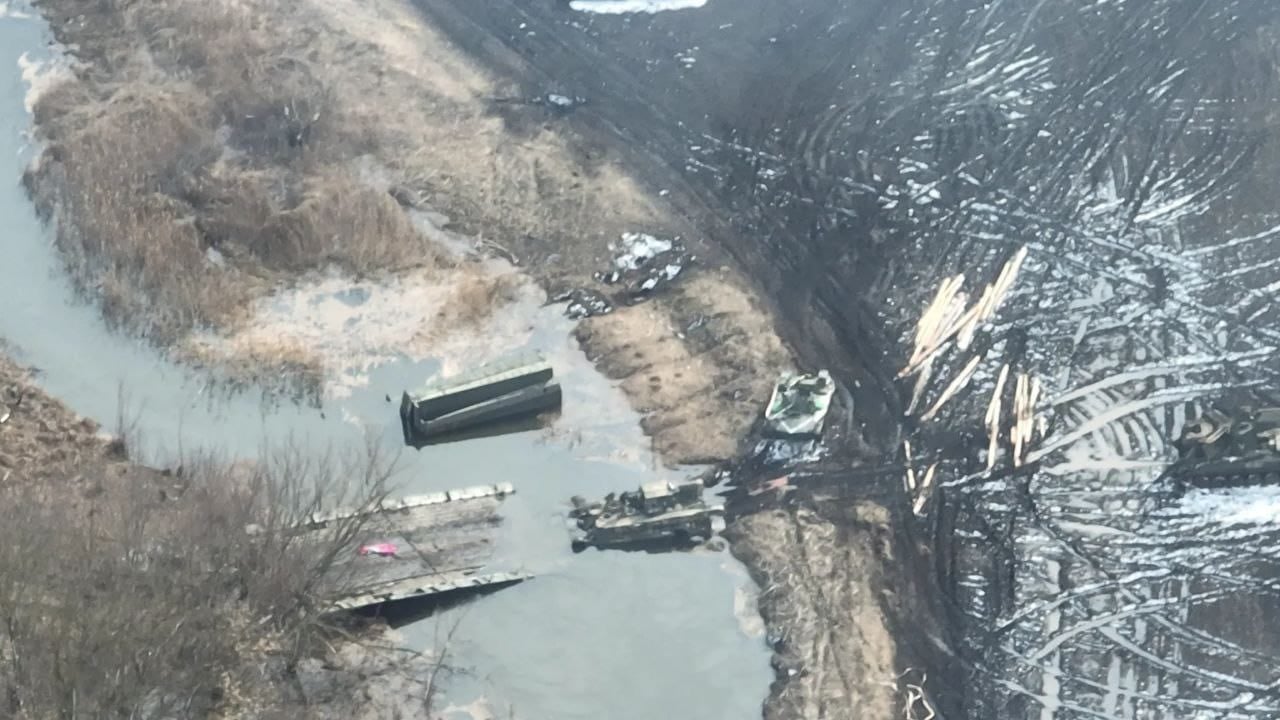 Russian pontoon at Hostomel: Cossacks roasted them