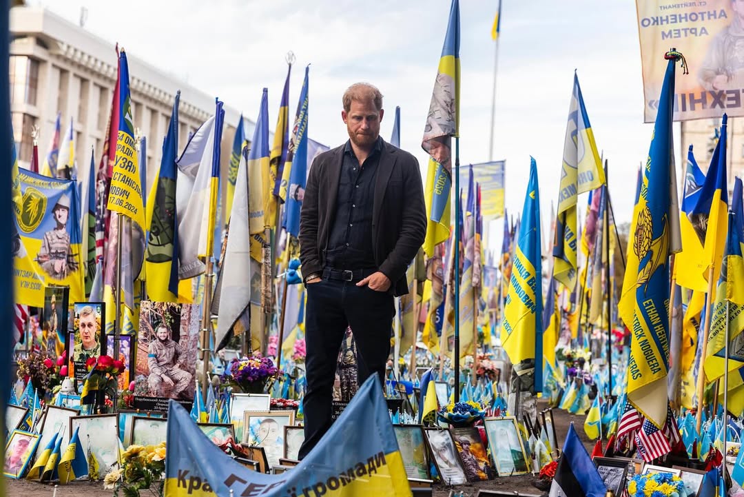 Prince Harry visits Kyiv, honors fallen, announces rehab support for soldiers