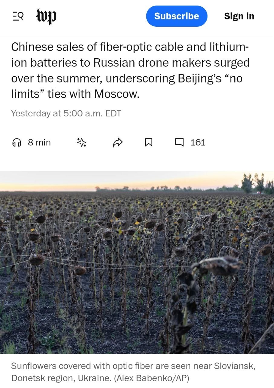 China Boosts Drone Component Supply to Russia, Reports Washington Post