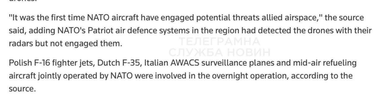 NATO Uses F-16, F-35, AWACS to Down Shahid Drones
