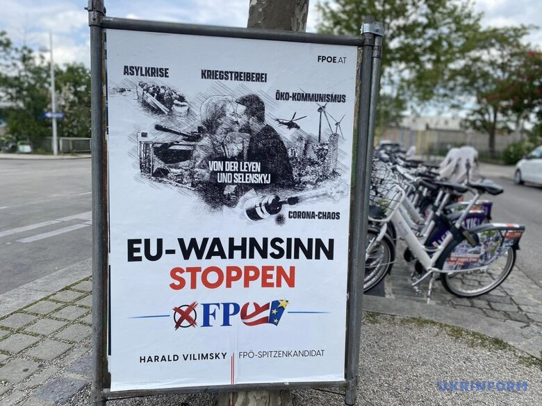 Pro-Russian Austrian Party Uses Anti-Ukrainian Poster with Zelensky and von der Leyen