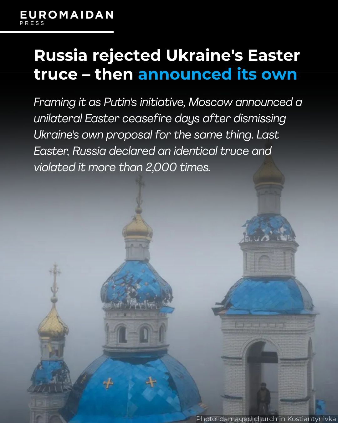 Russia Co-opts Ukraine Easter Ceasefire as Own Initiative Amid Sanctions Pressure