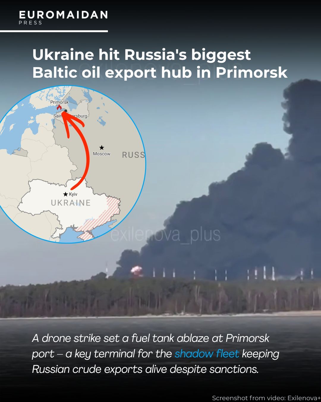 Ukraine Strikes Russia’s Key Baltic Oil Export Terminal Primorsk