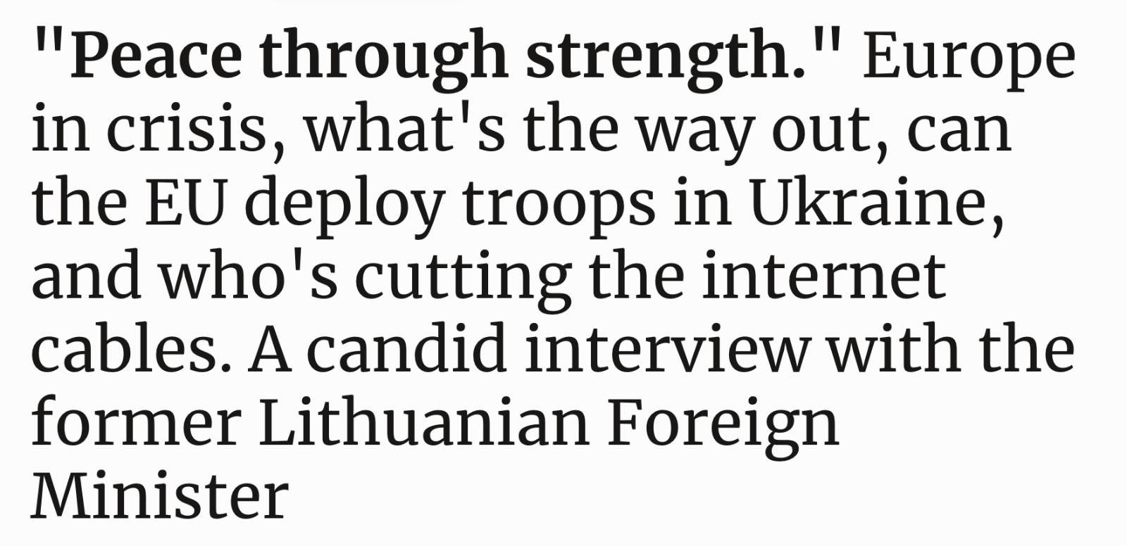 Europe in Crisis: Gabrielius Landsbergis’ Forbes Interview on the Future of the EU and Ukraine