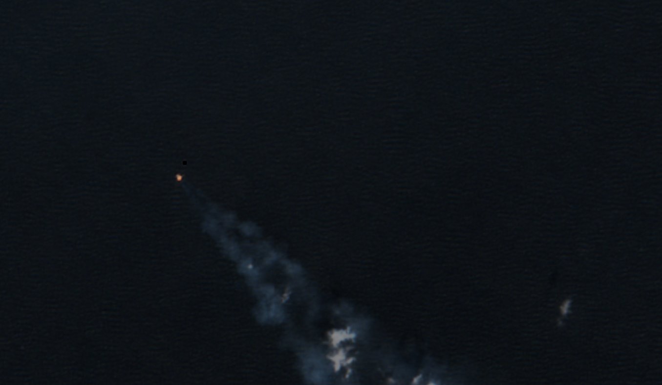 Still burning: Russian-occupied gas platform off Crimea