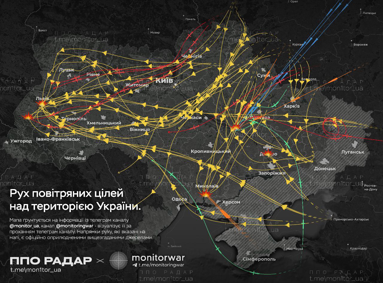 Russian strikes: 537 drones and missiles at night