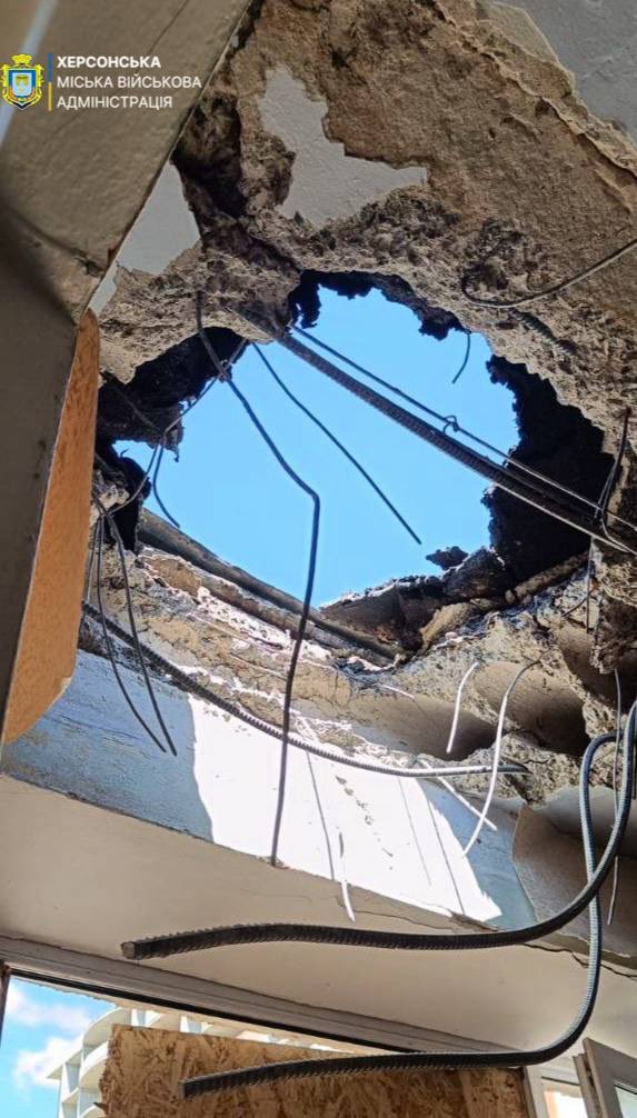 Russian shelling damages kindergarten in Kherson