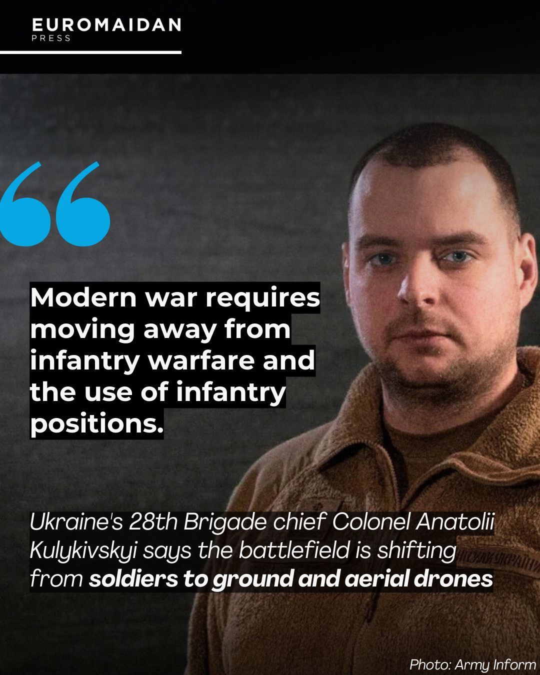 Ukrainian Brigade replaces infantry with drones and robots