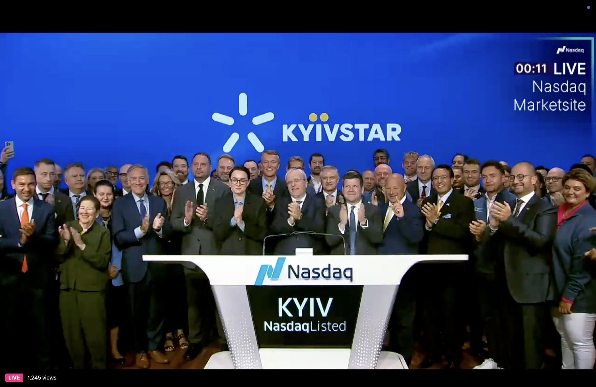Kyivstar Rings Nasdaq Bell, Becomes Only Ukrainian Company on US Exchange