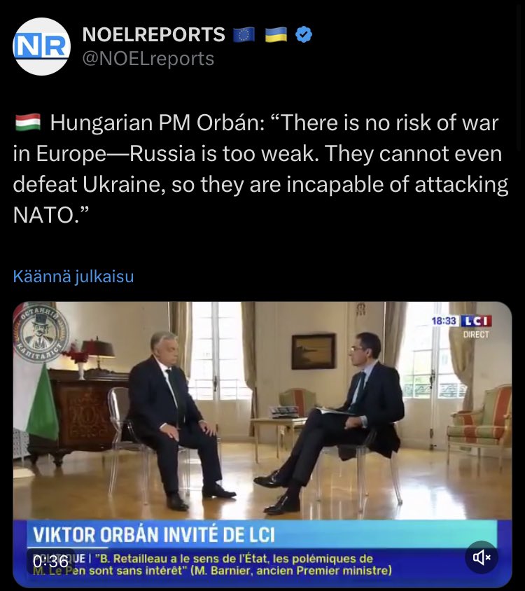 Orban undermines Ukraine aid, says post