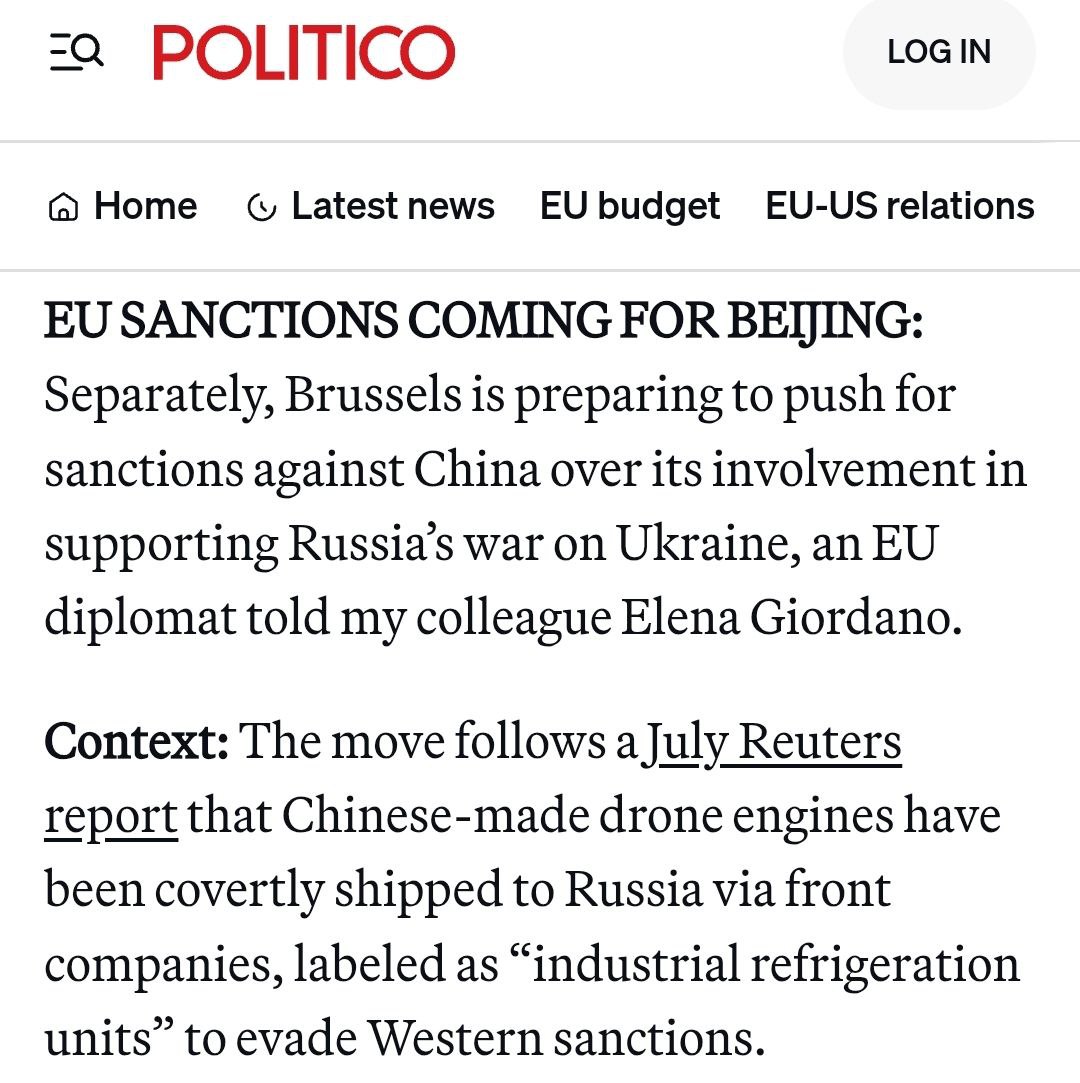 UE envisage sanctions contre la Chine pour drones russes
