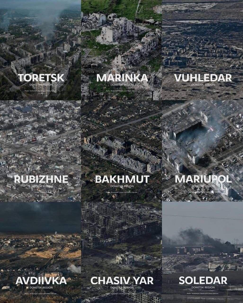 Villes ukrainiennes détruites par les bombes russes