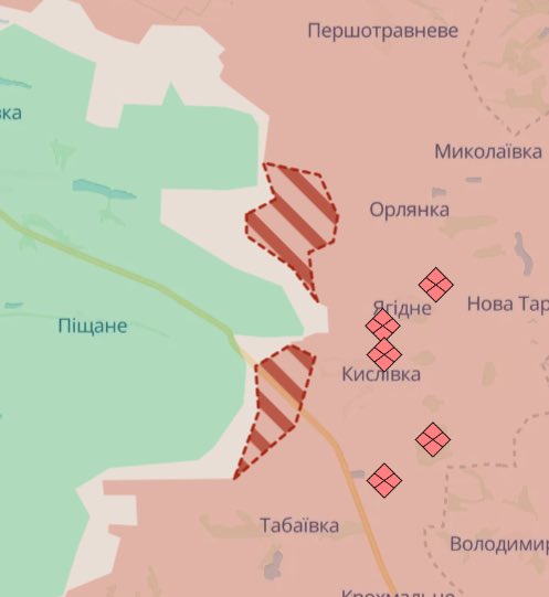 Enemy advanced near Stepovaya Novoselka, Derylovye, Malaya Tokmachka