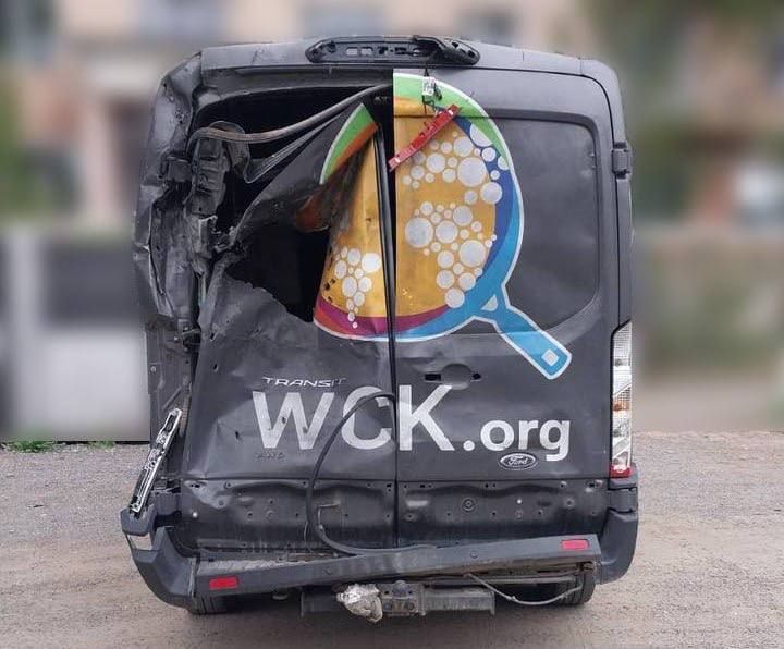 Russian drone strikes World Central Kitchen van in Kherson, driver survives