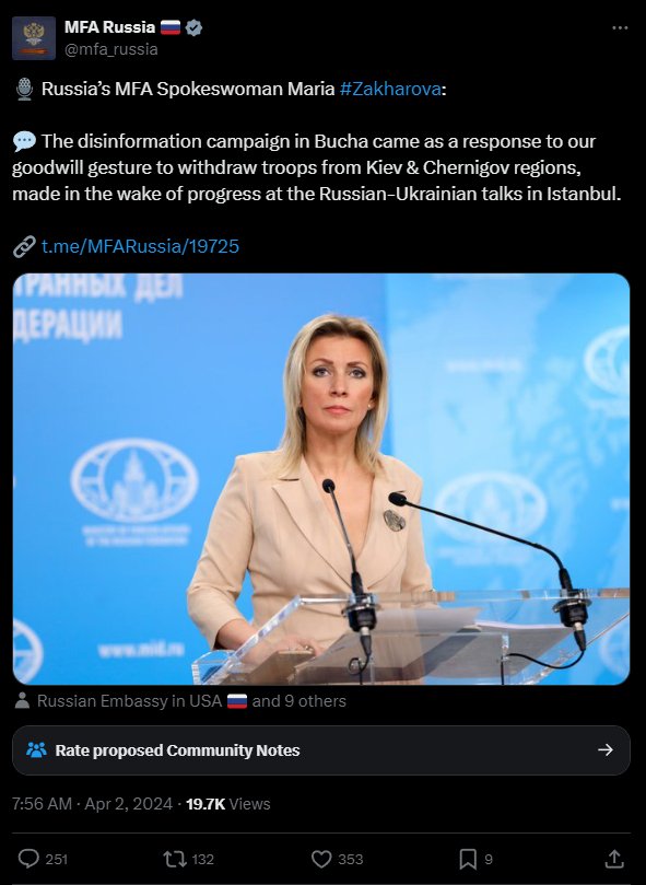 Russian disinformation on Bucha atrocities and war crimes