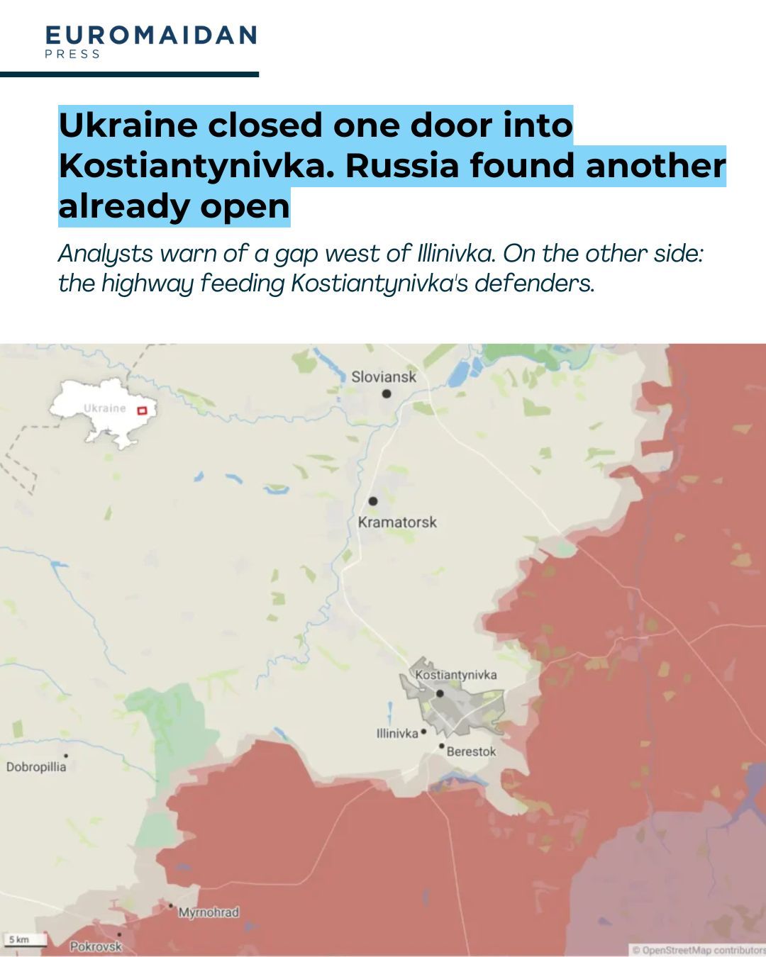 Ukraine repousse infiltrations russes près de Kostiantynivka