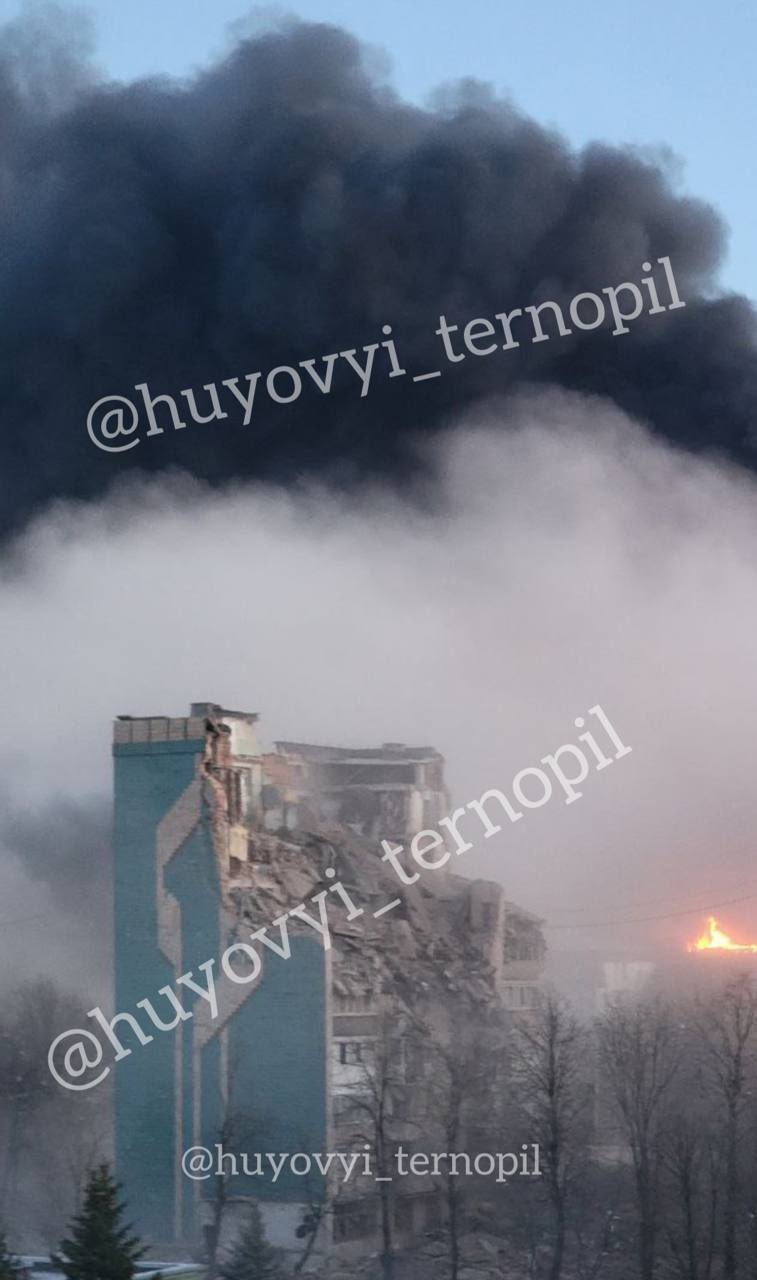 Russian missile strike hits Ternopil apartment building