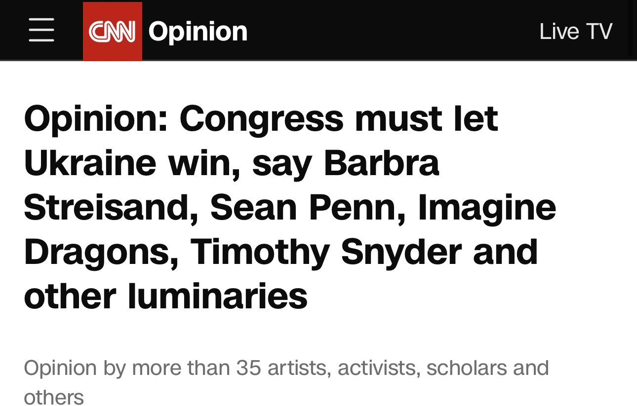 Scholars and celebrities urge US Congress to fund Ukraine